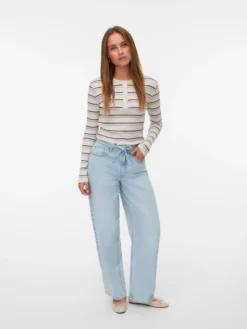 VMESTELLE Hohe Taille Barrel Fit Jeans