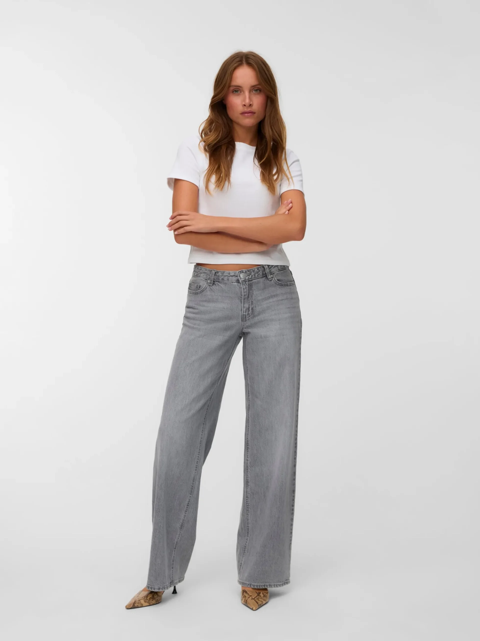 VMFAYE Niedrige Taille Weiter Beinschnitt Jeans