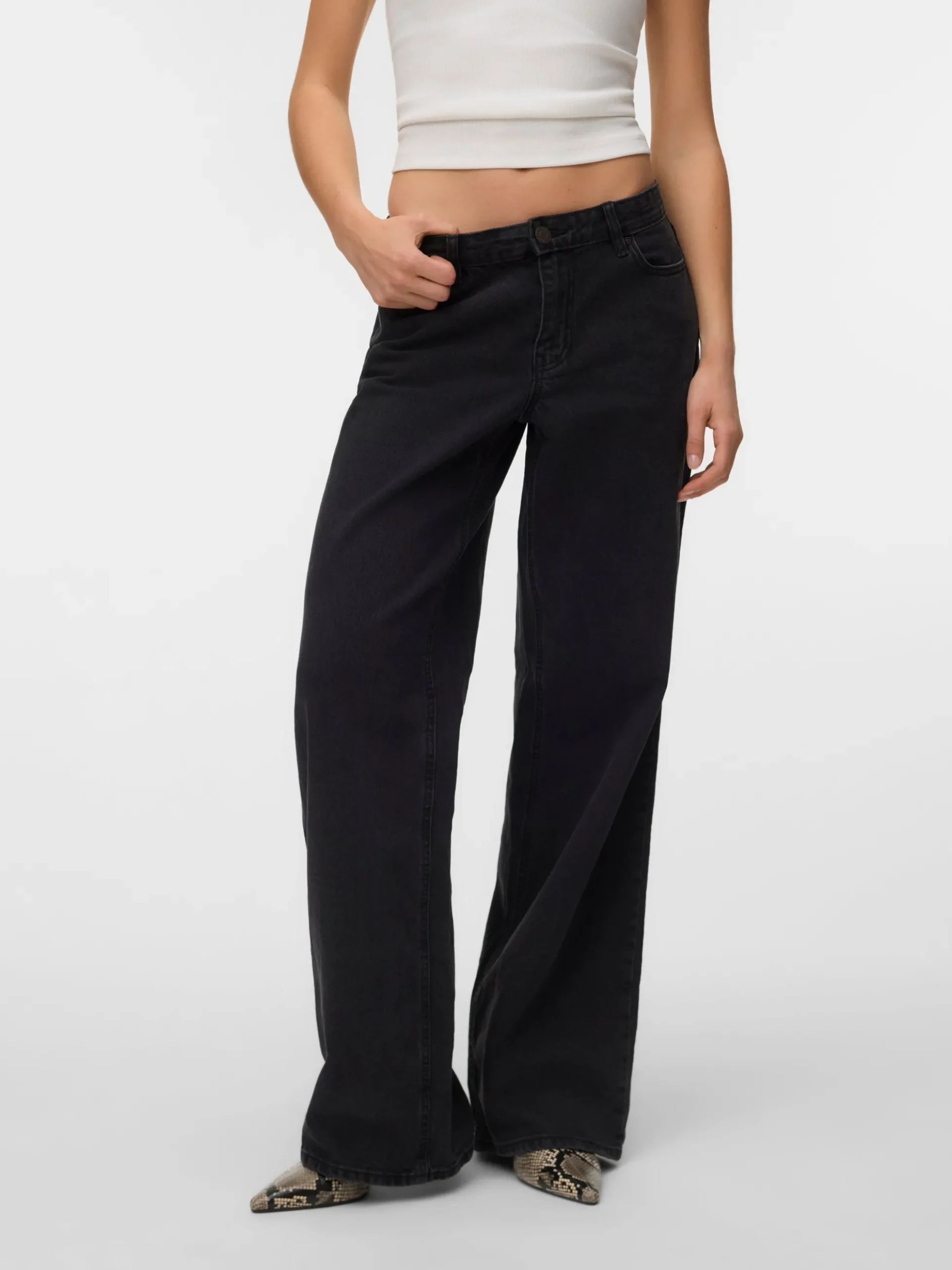 VMFAYE Niedrige Taille Weiter Beinschnitt Jeans