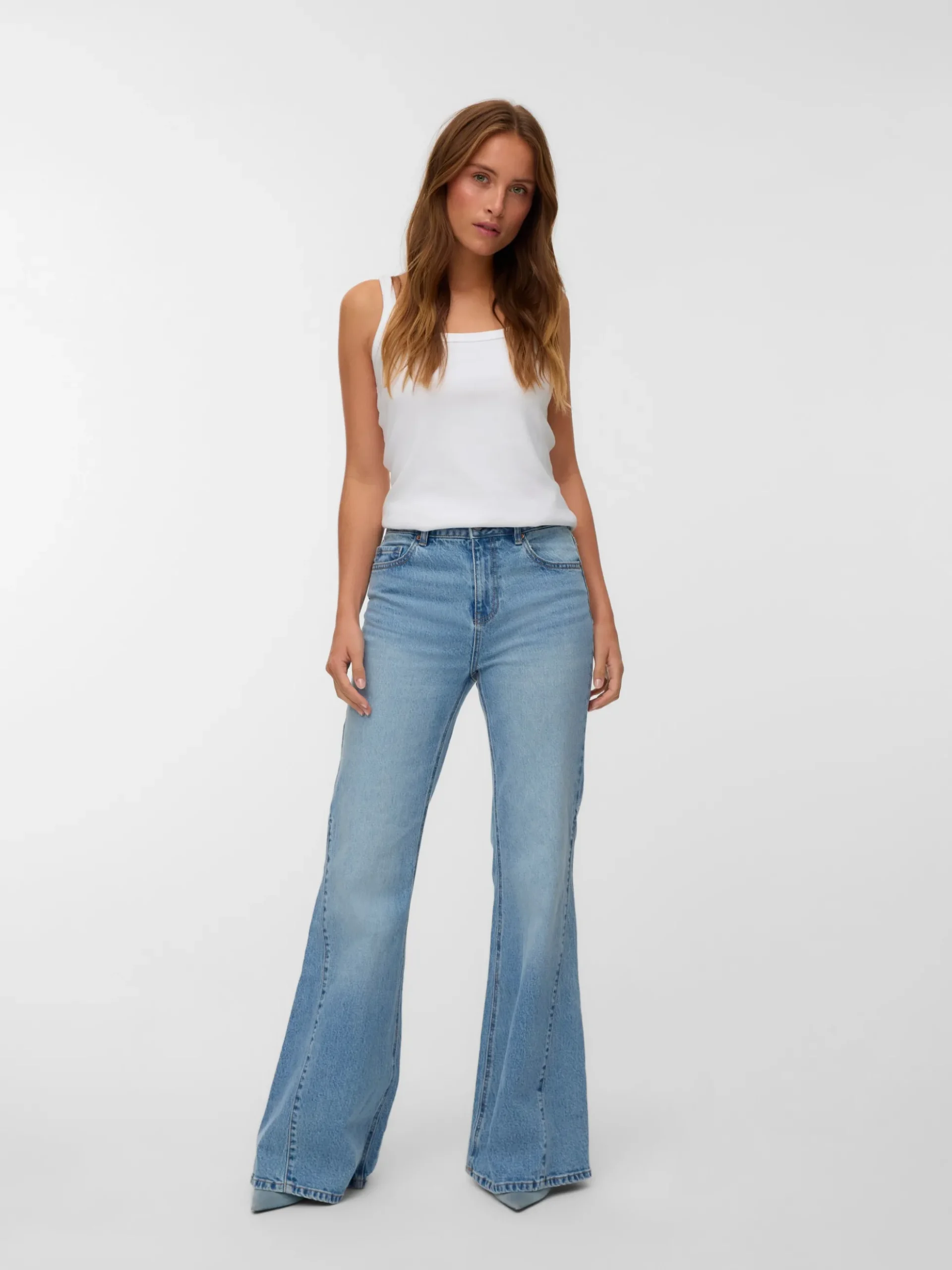 VMINDIA Hohe Taille Ausgestellt Jeans