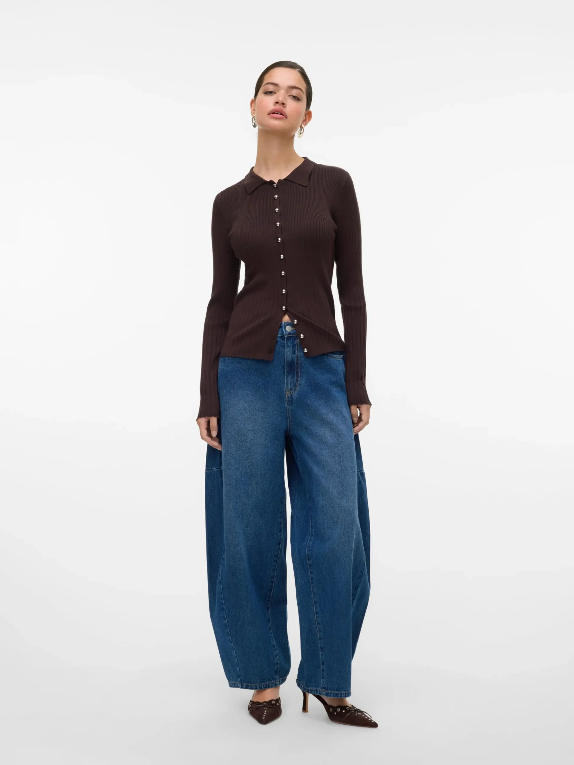 VMKAITLIN Hohe Taille Barrel Fit Jeans