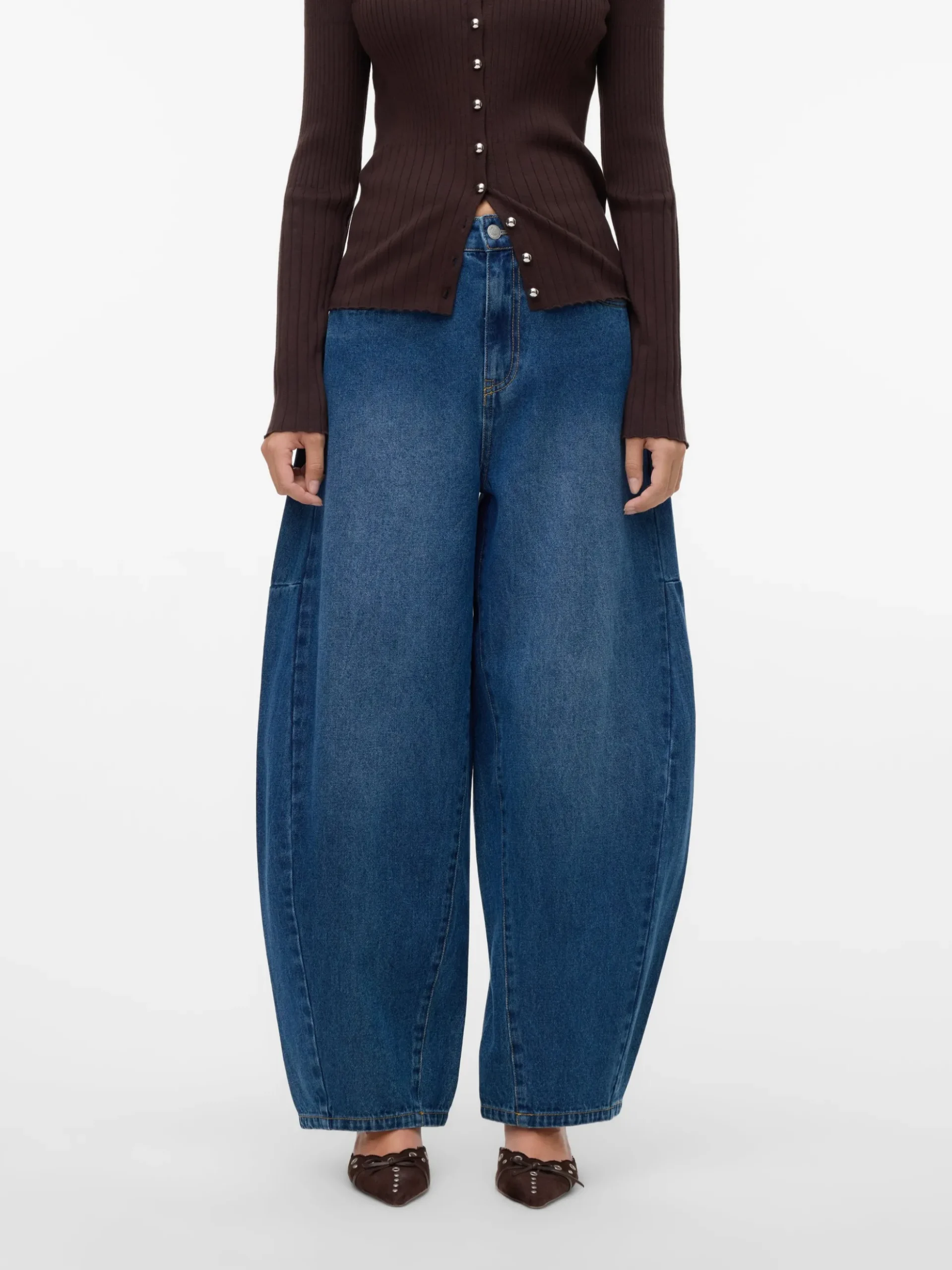 VMKAITLIN Hohe Taille Barrel Fit Jeans
