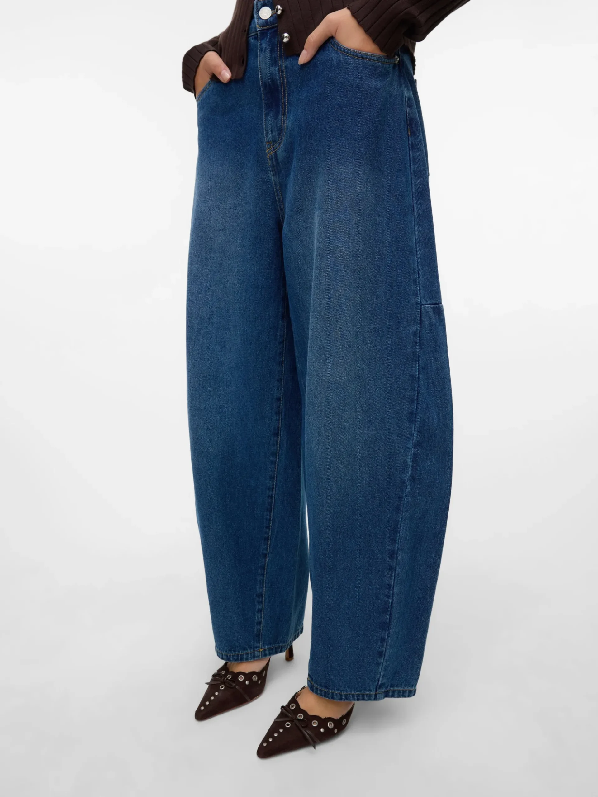 VMKAITLIN Hohe Taille Barrel Fit Jeans