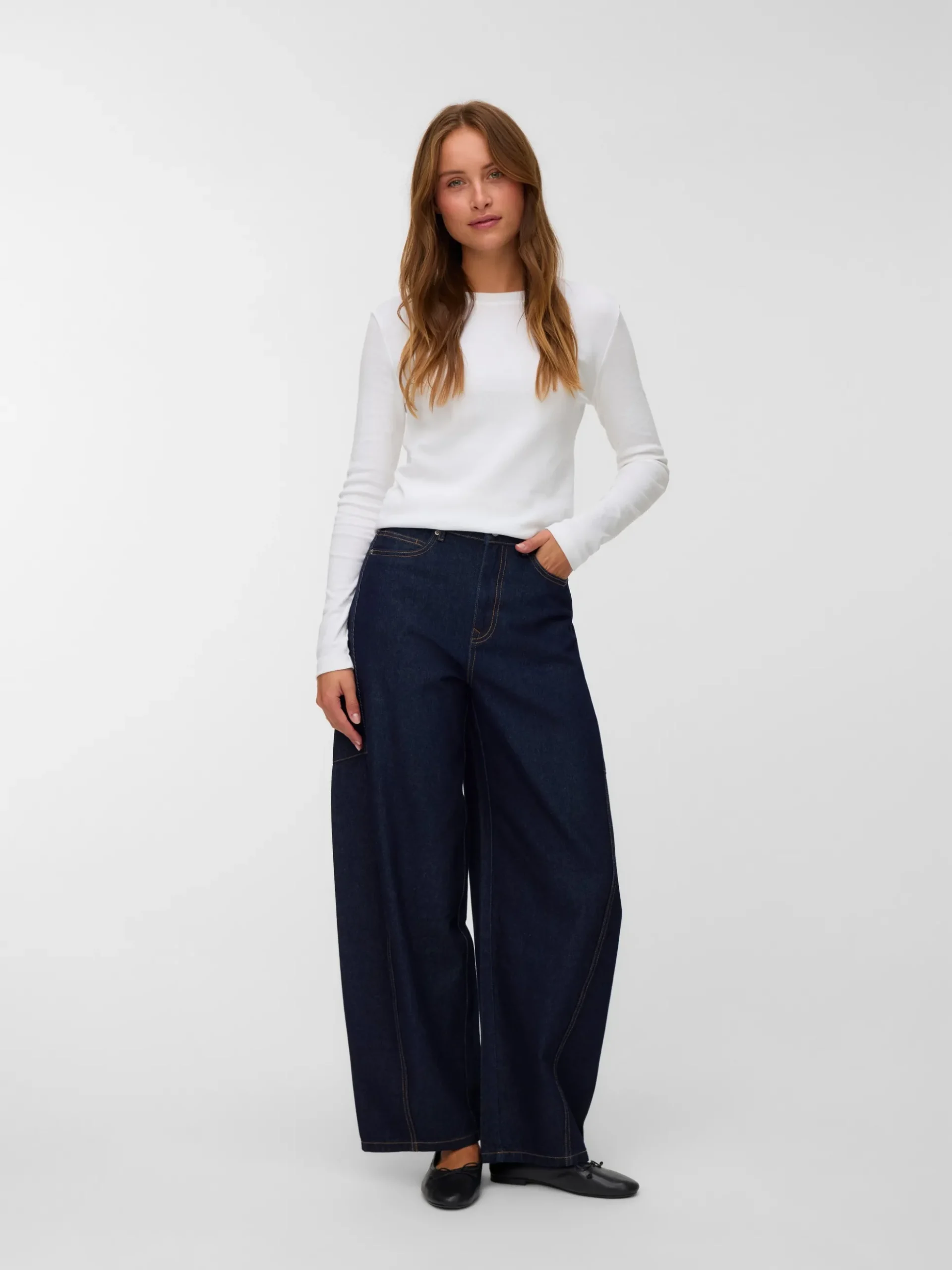 VMKAITLIN Hohe Taille Barrel Fit Jeans