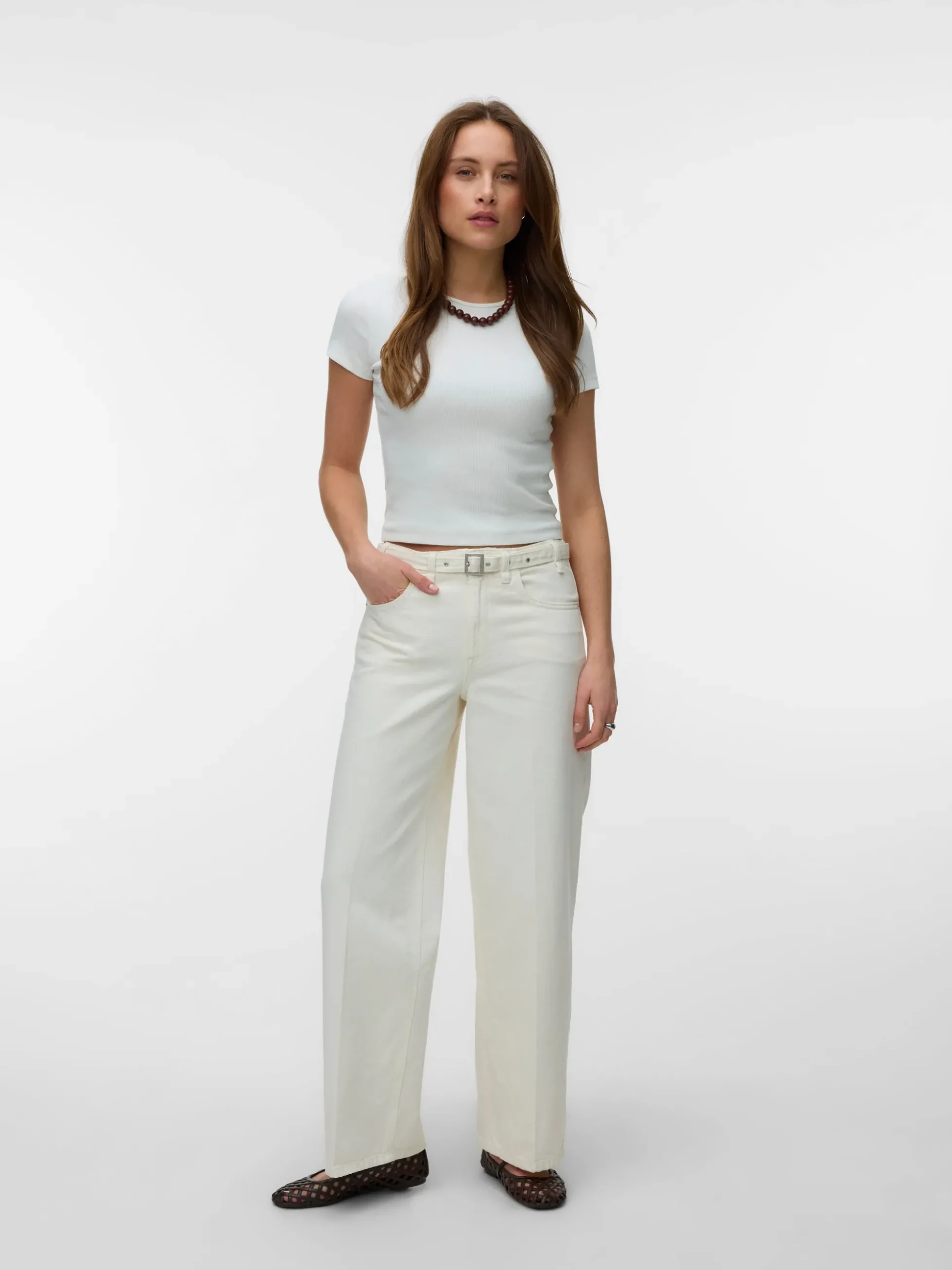 VMLULLU Niedrige Taille Weiter Beinschnitt Jeans