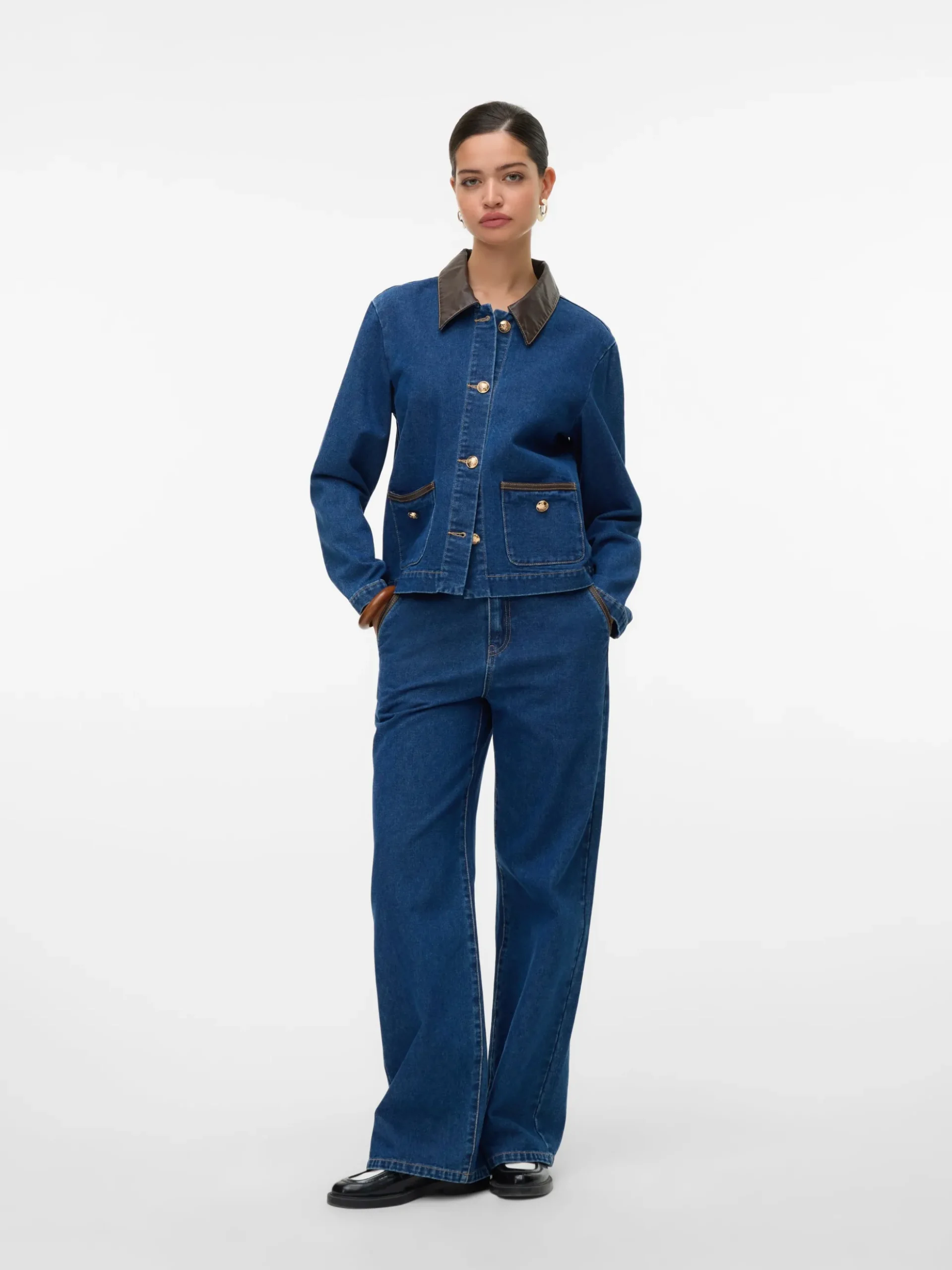 VMMARGOT Hohe Taille Weiter Beinschnitt Jeans