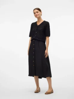 VMMELANEY Hohe Taille Langer Rock