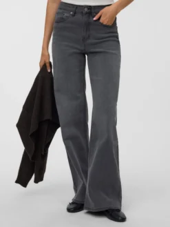 VMOLIVIA Hohe Taille Weiter Beinschnitt Jeans