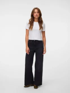 VMOLIVIA Hohe Taille Weiter Beinschnitt Jeans