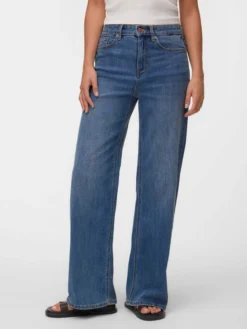VMOLIVIA Hohe Taille Weiter Beinschnitt Jeans