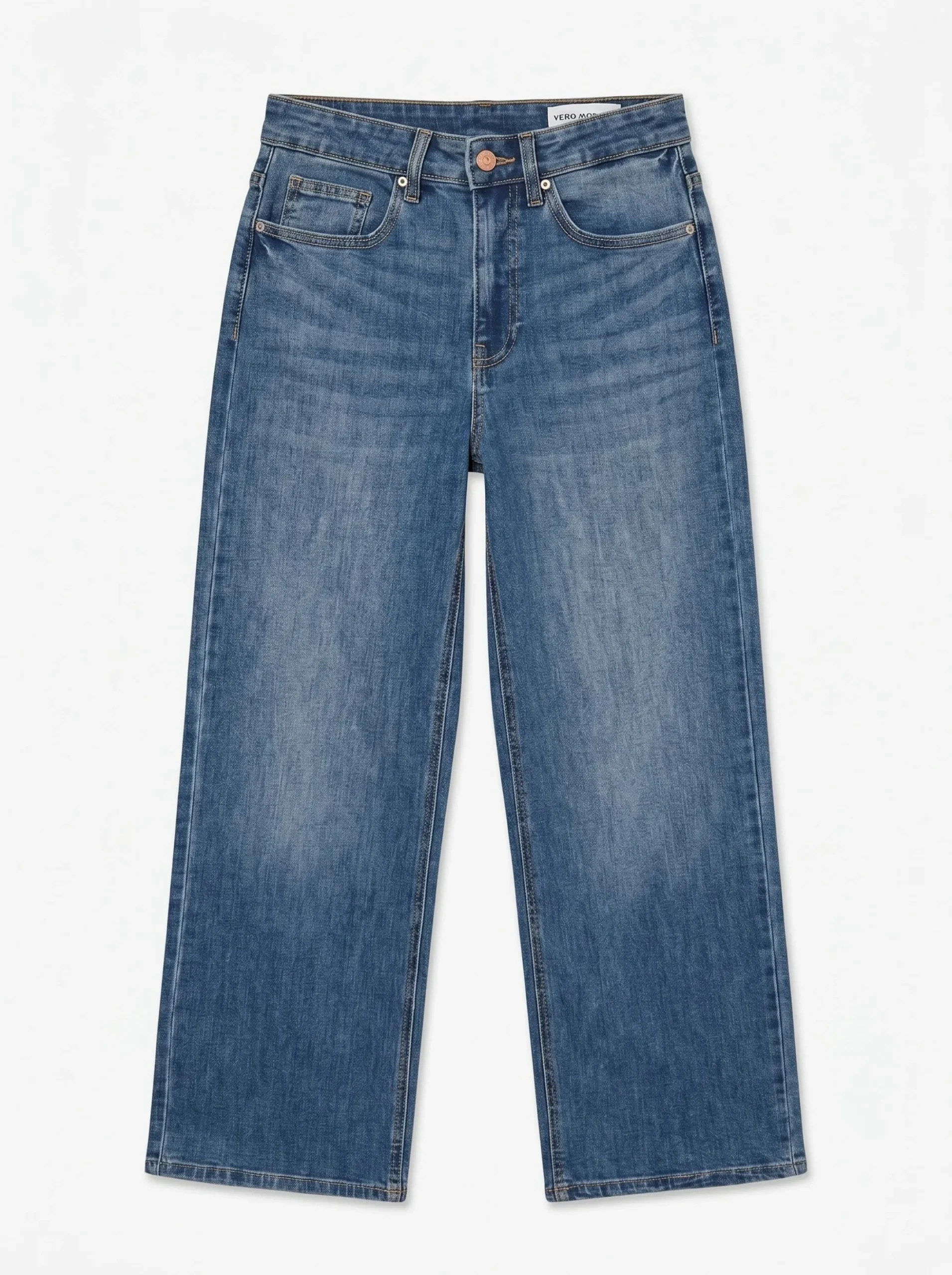 VMOLIVIA Hohe Taille Weiter Beinschnitt Jeans
