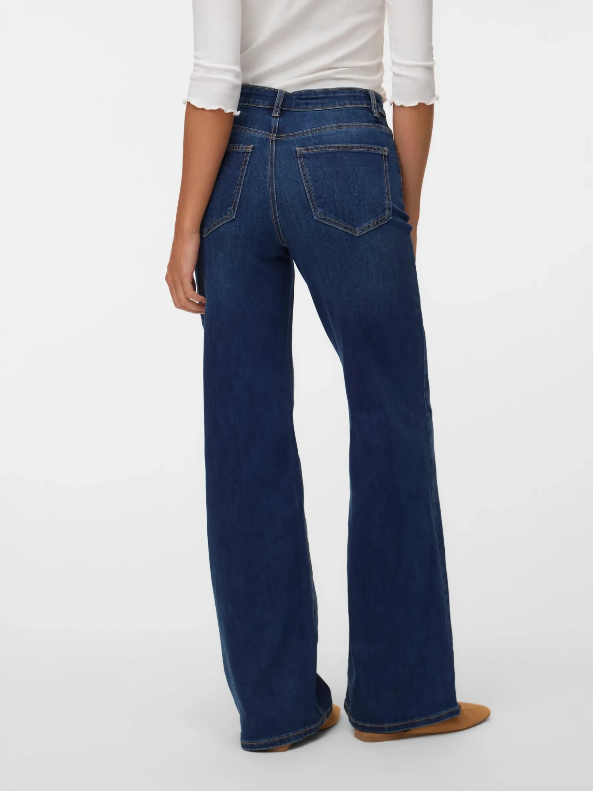 VMOLIVIA Hohe Taille Weiter Beinschnitt Jeans