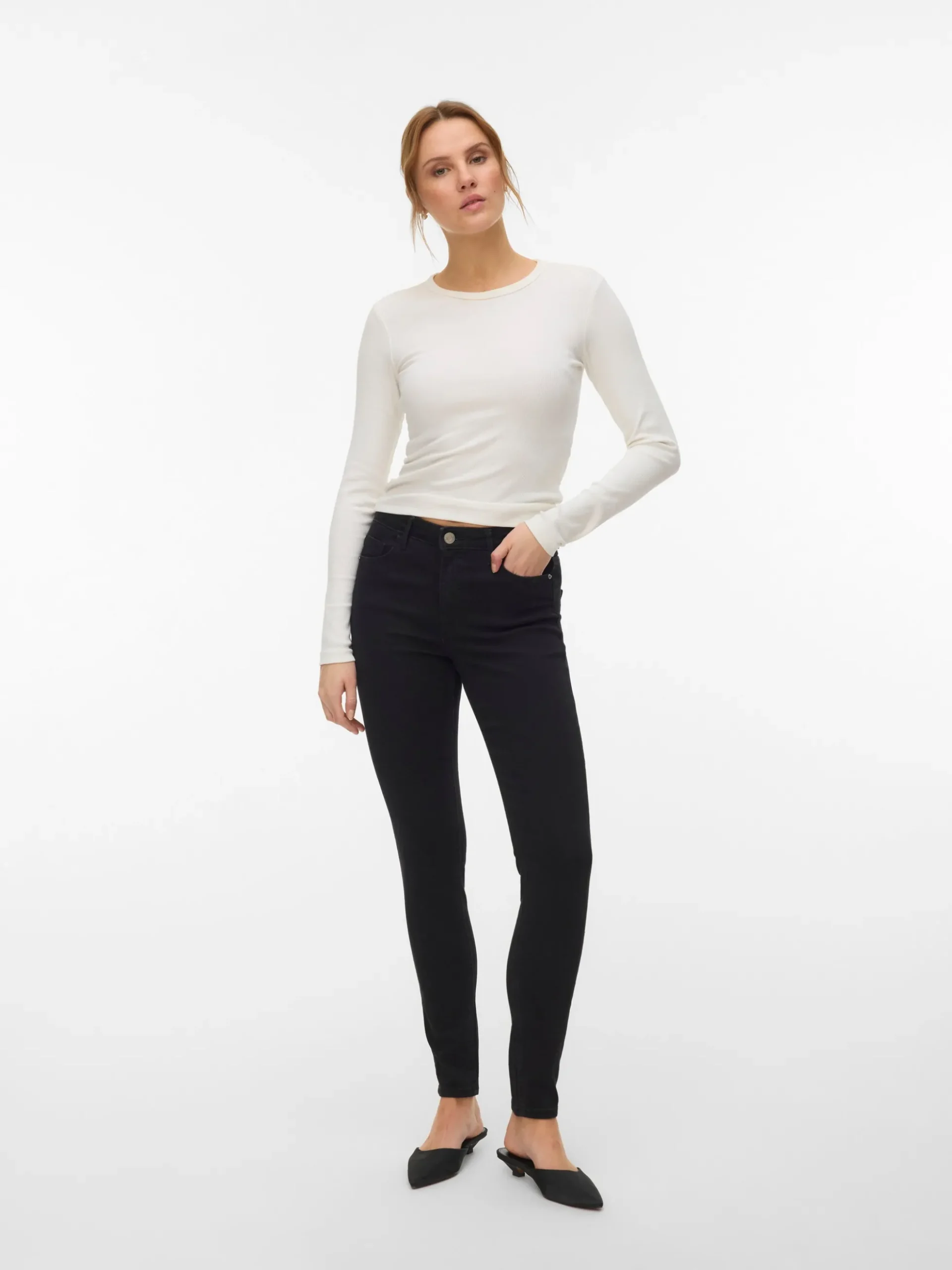 VMPOLLY Mid Rise Skinny Fit Jeans