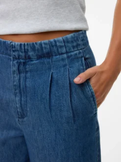 VMRAE Hohe Taille Weiter Beinschnitt Jeans