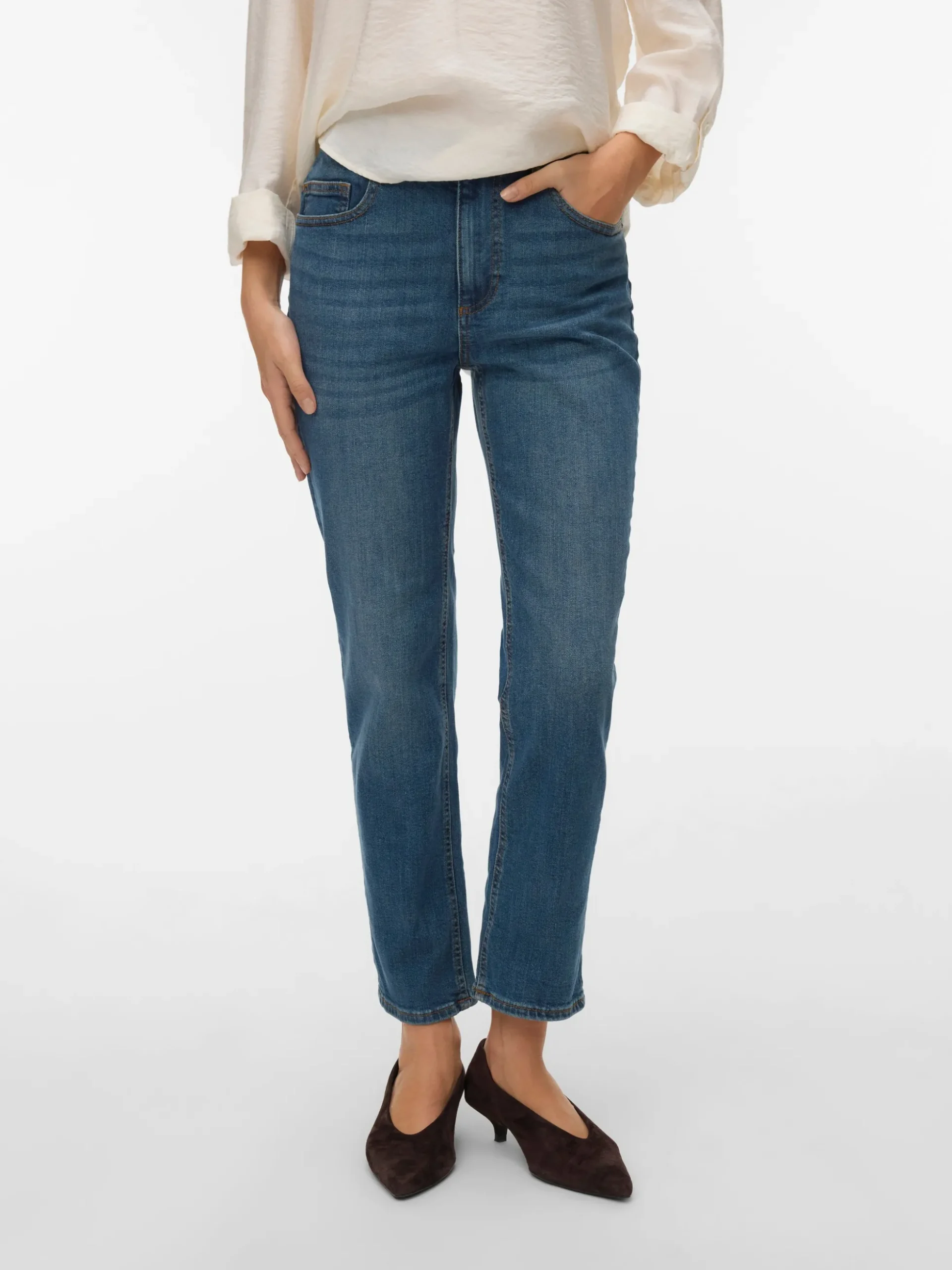 VMROSIE Mid Rise Slim Fit Jeans