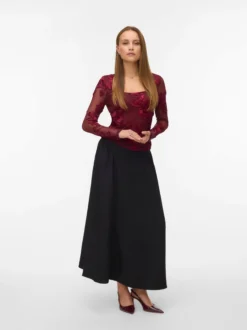 VMSALLY Hohe Taille Langer Rock
