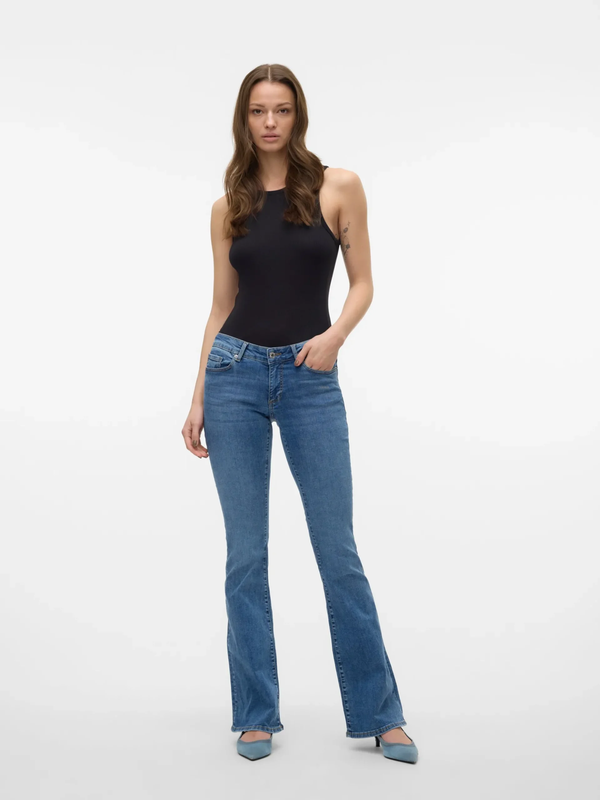 VMSIGI Niedrige Taille Ausgestellt Jeans