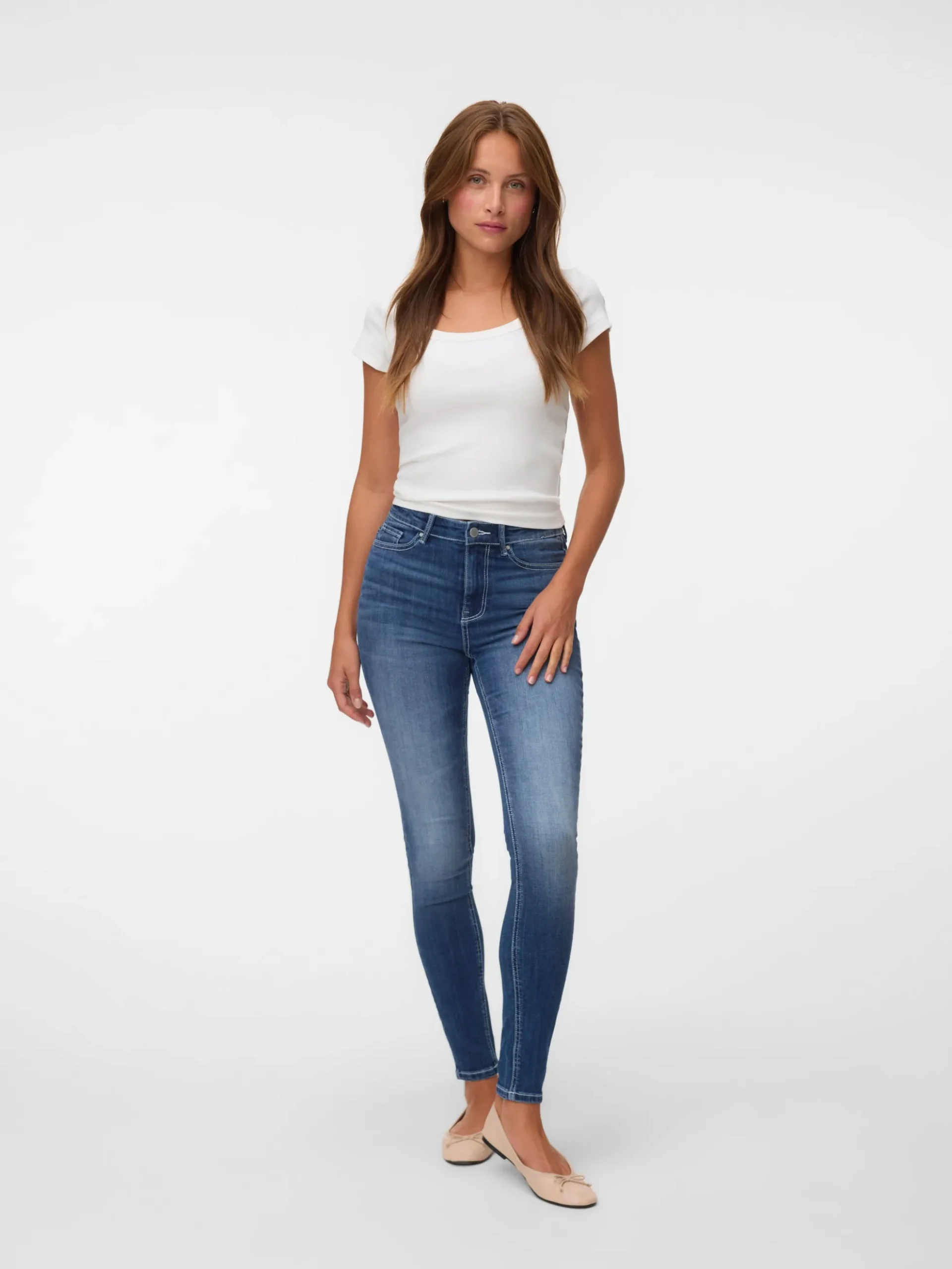 VMSOPHIA Hohe Taille Skinny Fit Jeans