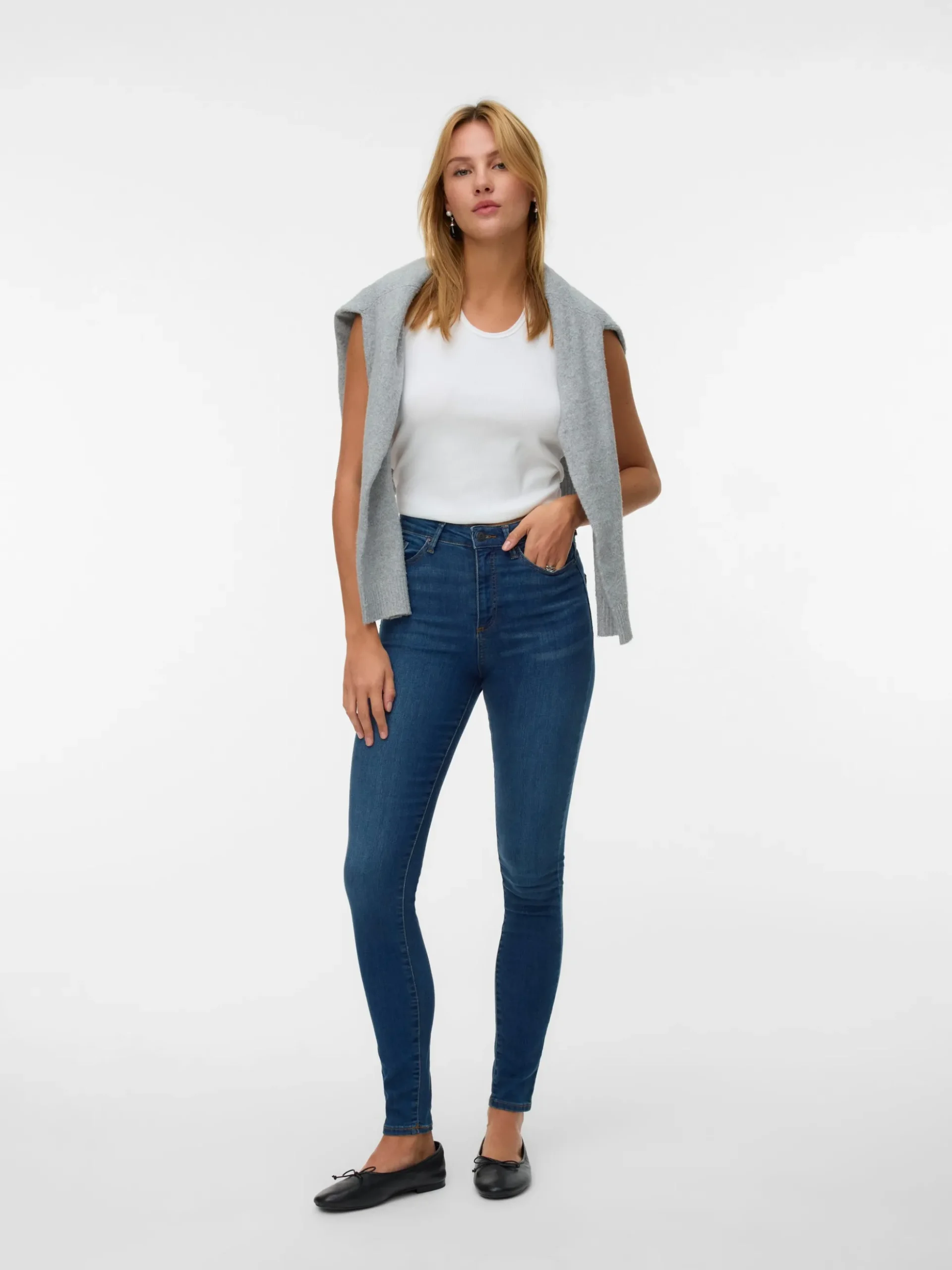 VMSOPHIA Hohe Taille Skinny Fit Jeans