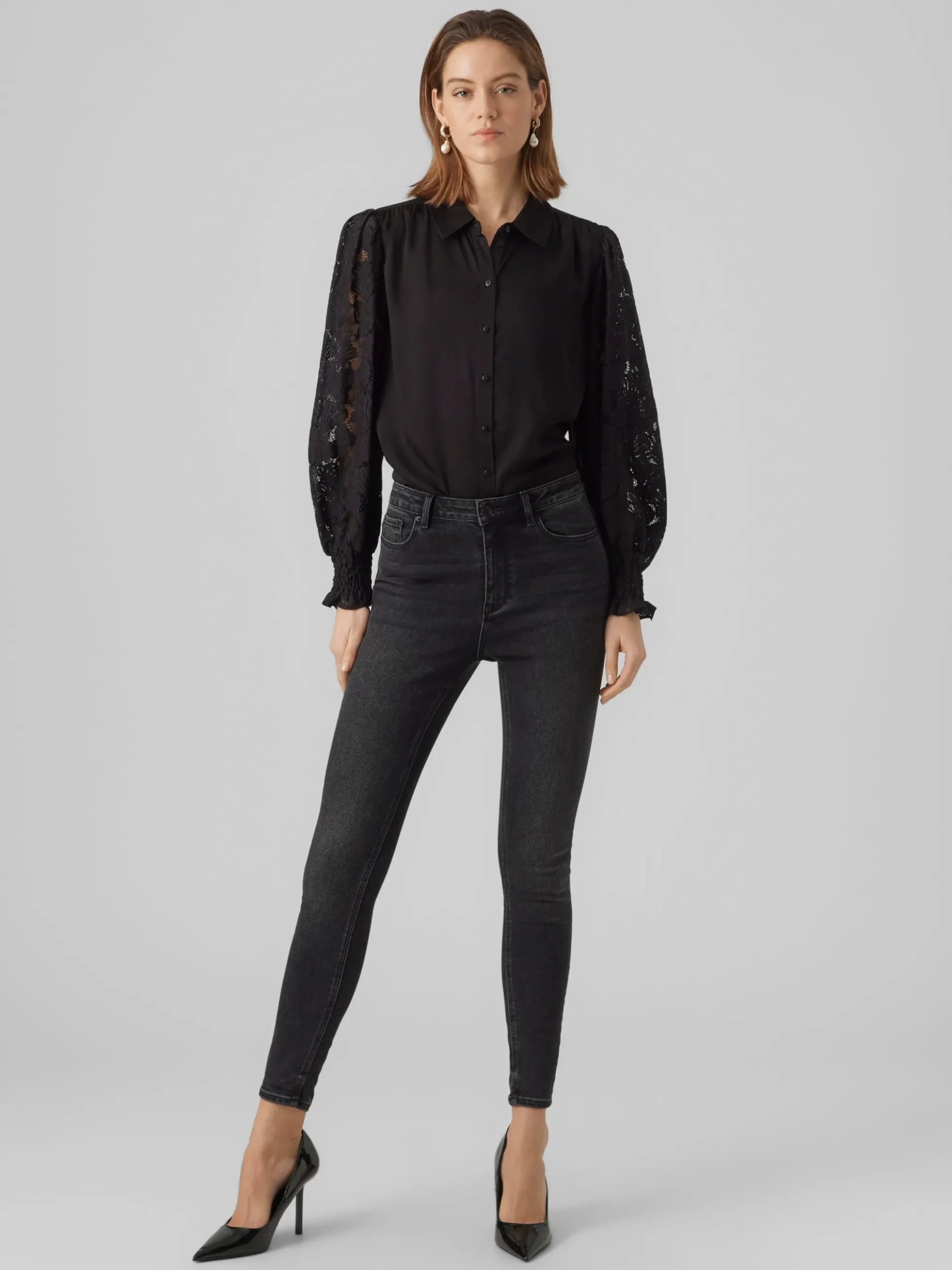 VMSOPHIA Hohe Taille Slim Fit Jeans