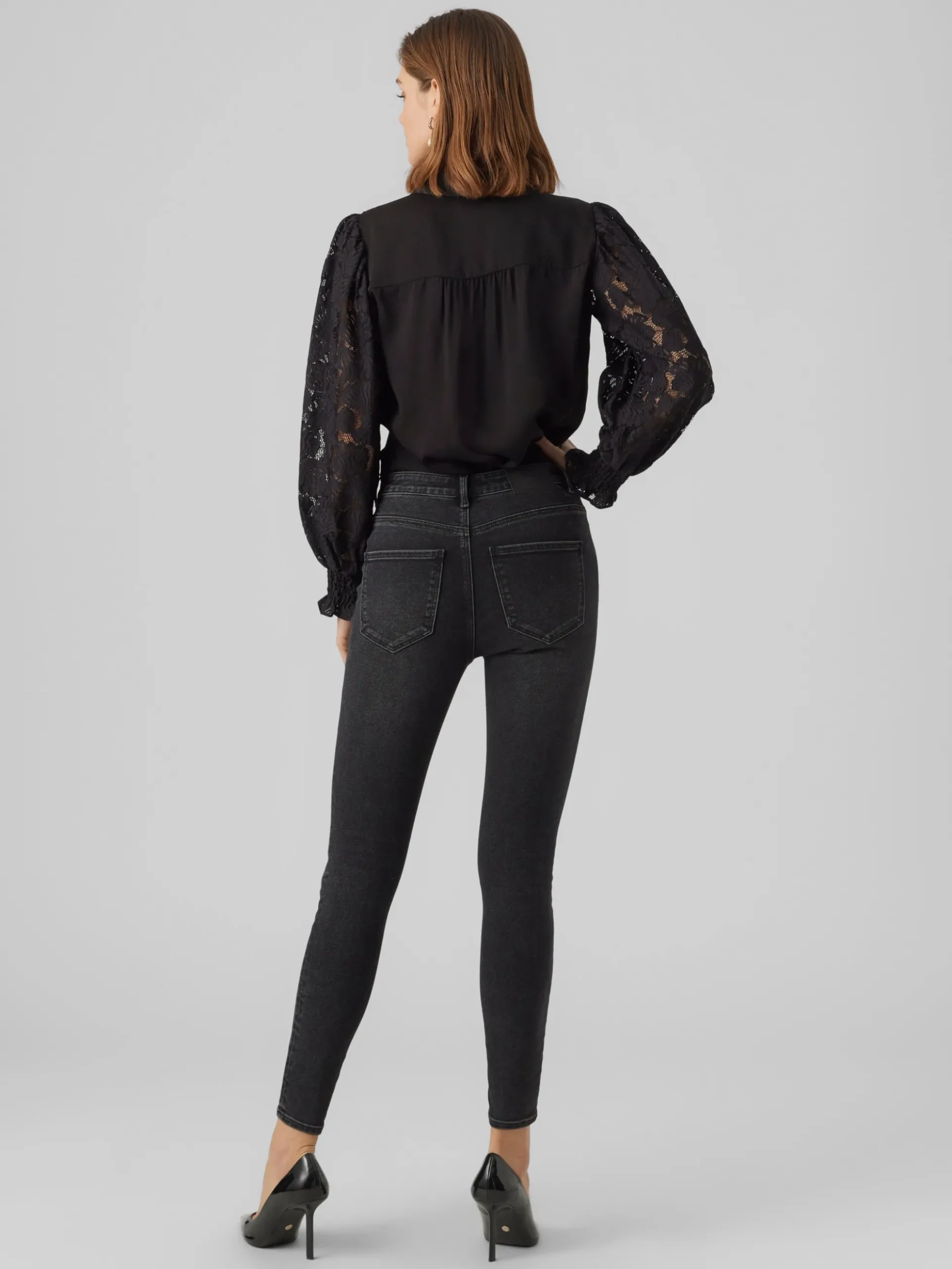 VMSOPHIA Hohe Taille Slim Fit Jeans