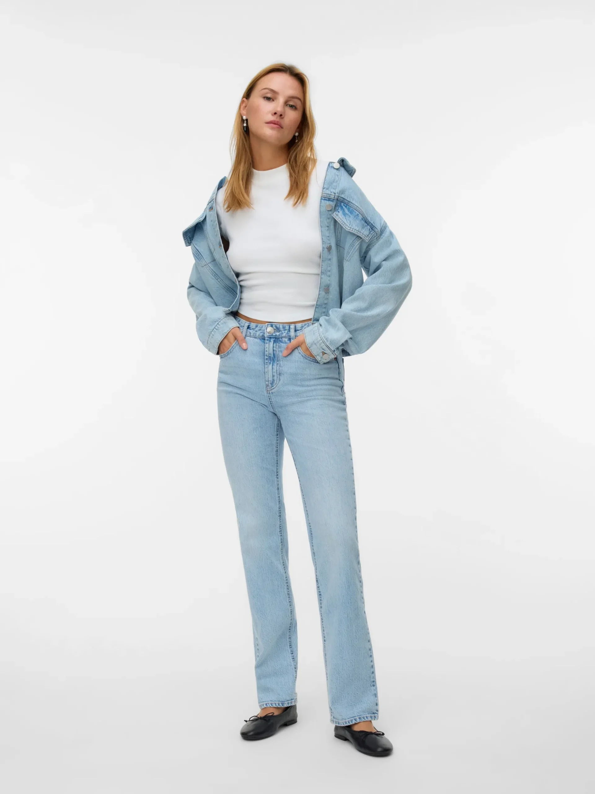 VMTESSA Hohe Taille Gerade geschnitten Jeans