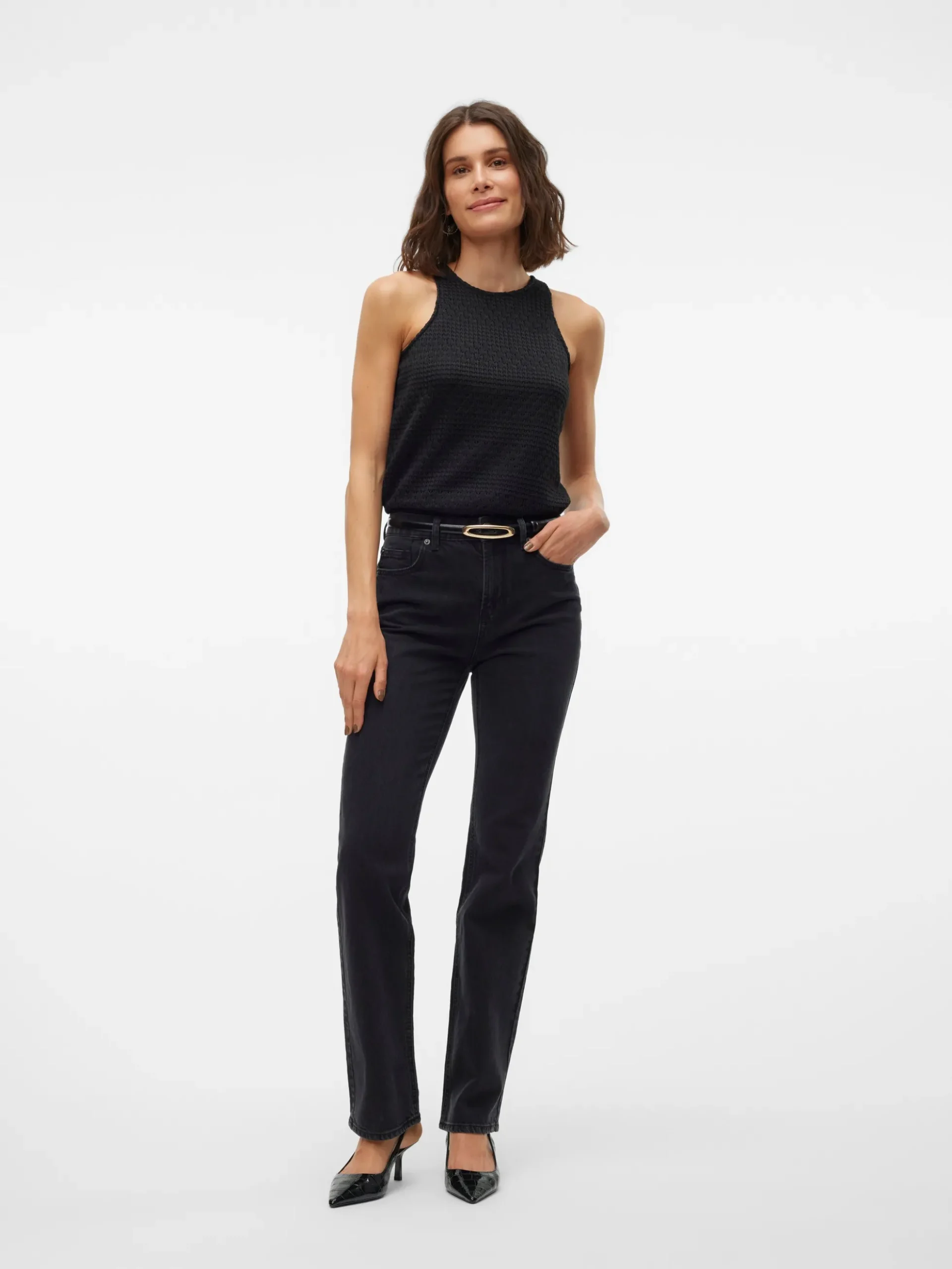 VMTESSA Hohe Taille Gerade geschnitten Jeans
