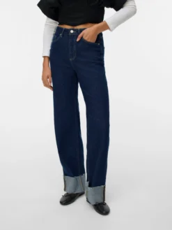 VMTESSA Hohe Taille Weite Passform - kurz geschnitten Jeans
