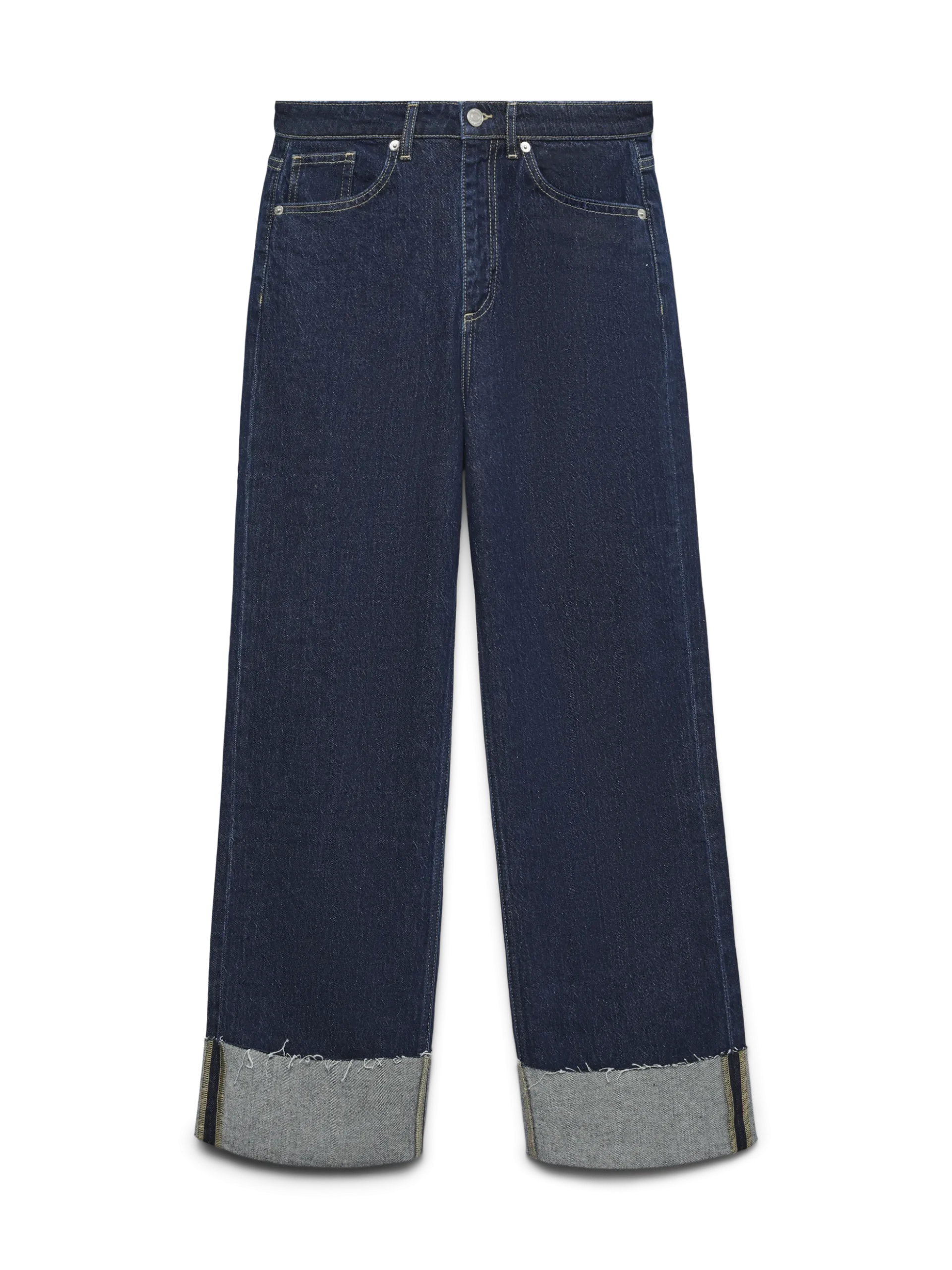 VMTESSA Hohe Taille Weite Passform - kurz geschnitten Jeans