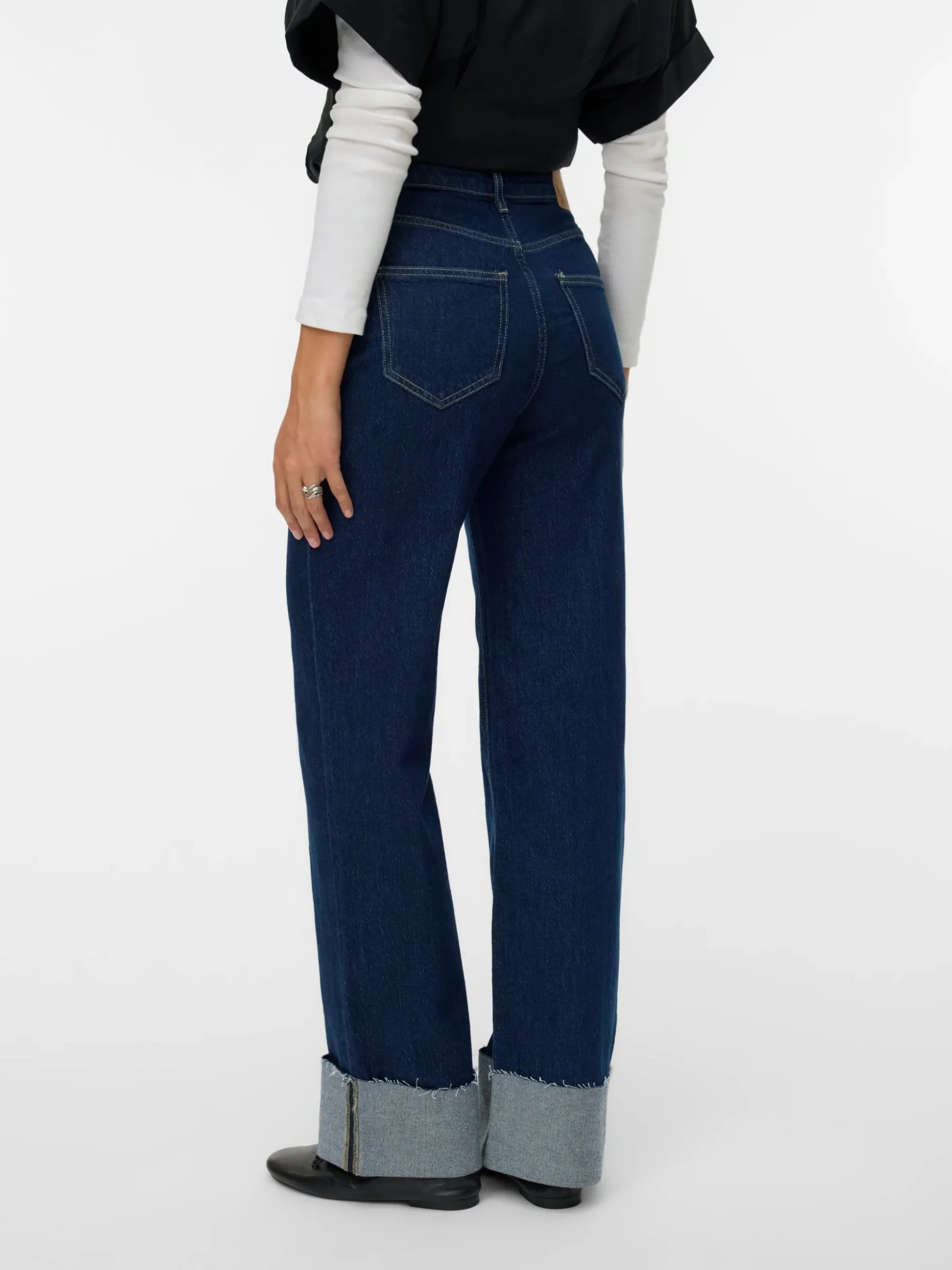 VMTESSA Hohe Taille Weite Passform - kurz geschnitten Jeans