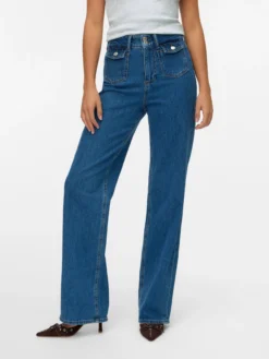 VMTESSA Hohe Taille Weite Passform - kurz geschnitten Jeans