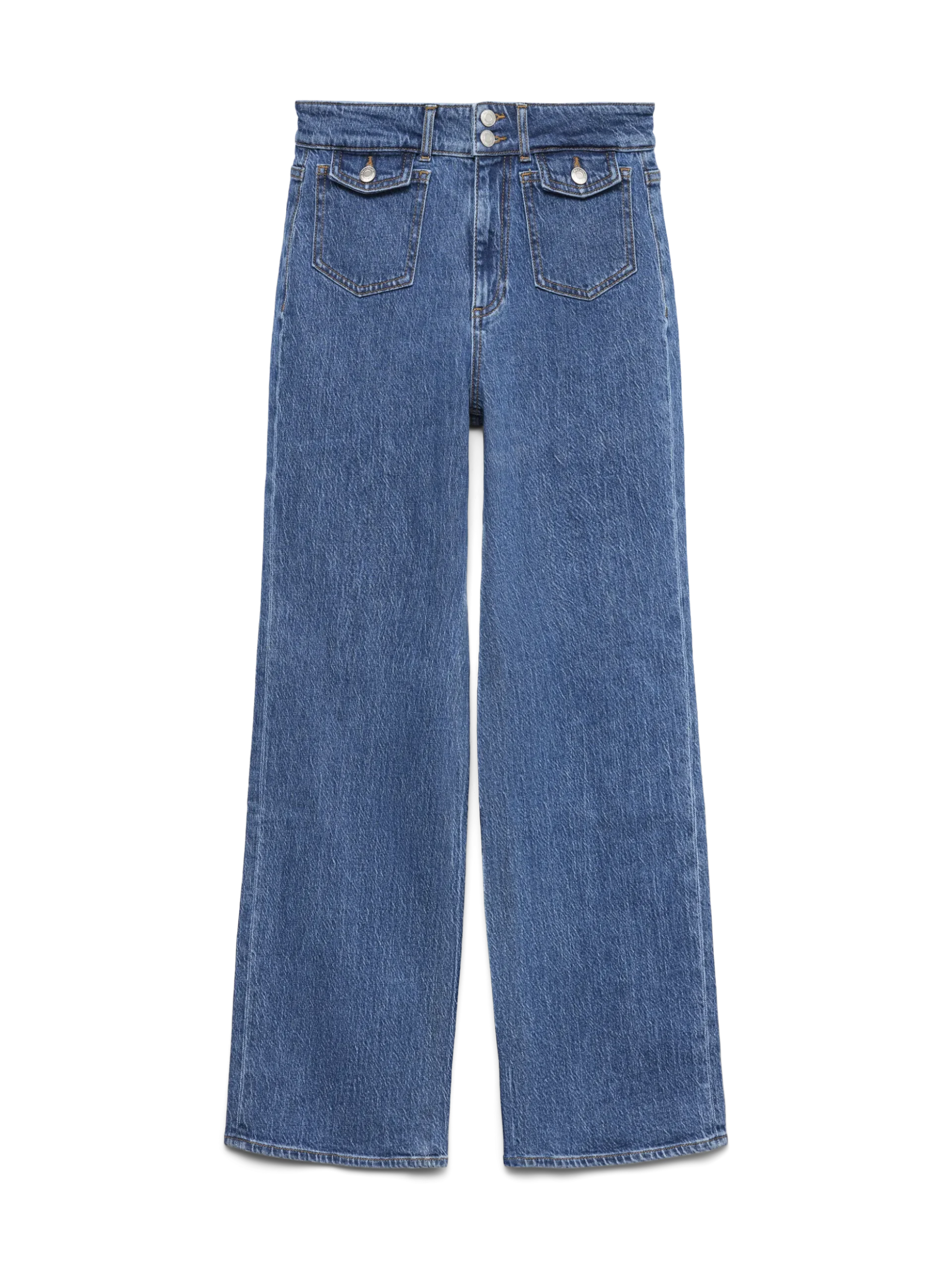 VMTESSA Hohe Taille Weite Passform - kurz geschnitten Jeans