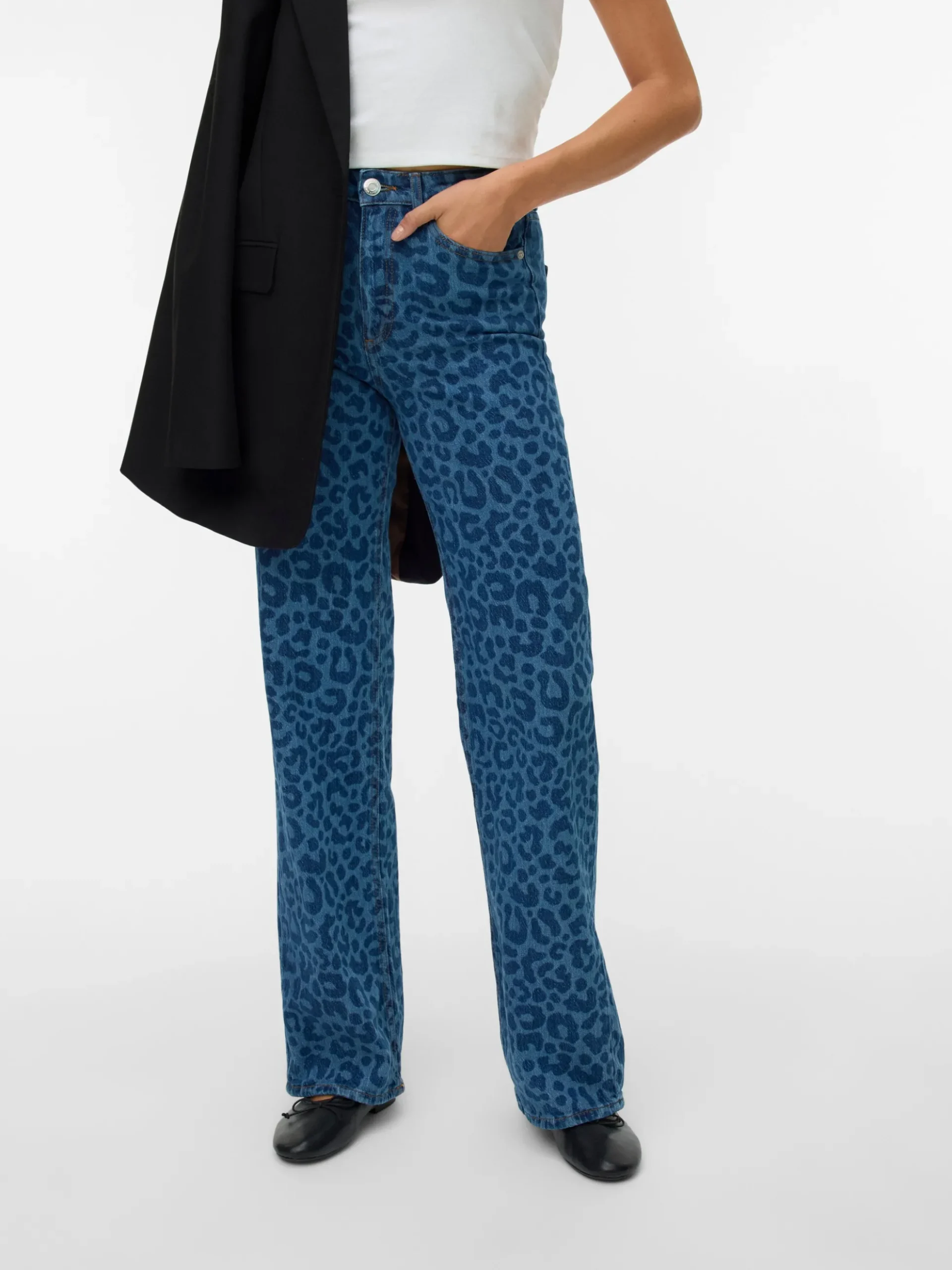 VMTESSA Hohe Taille Weite Passform - kurz geschnitten Jeans