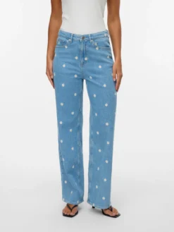 VMTESSA Hohe Taille Weite Passform - kurz geschnitten Jeans