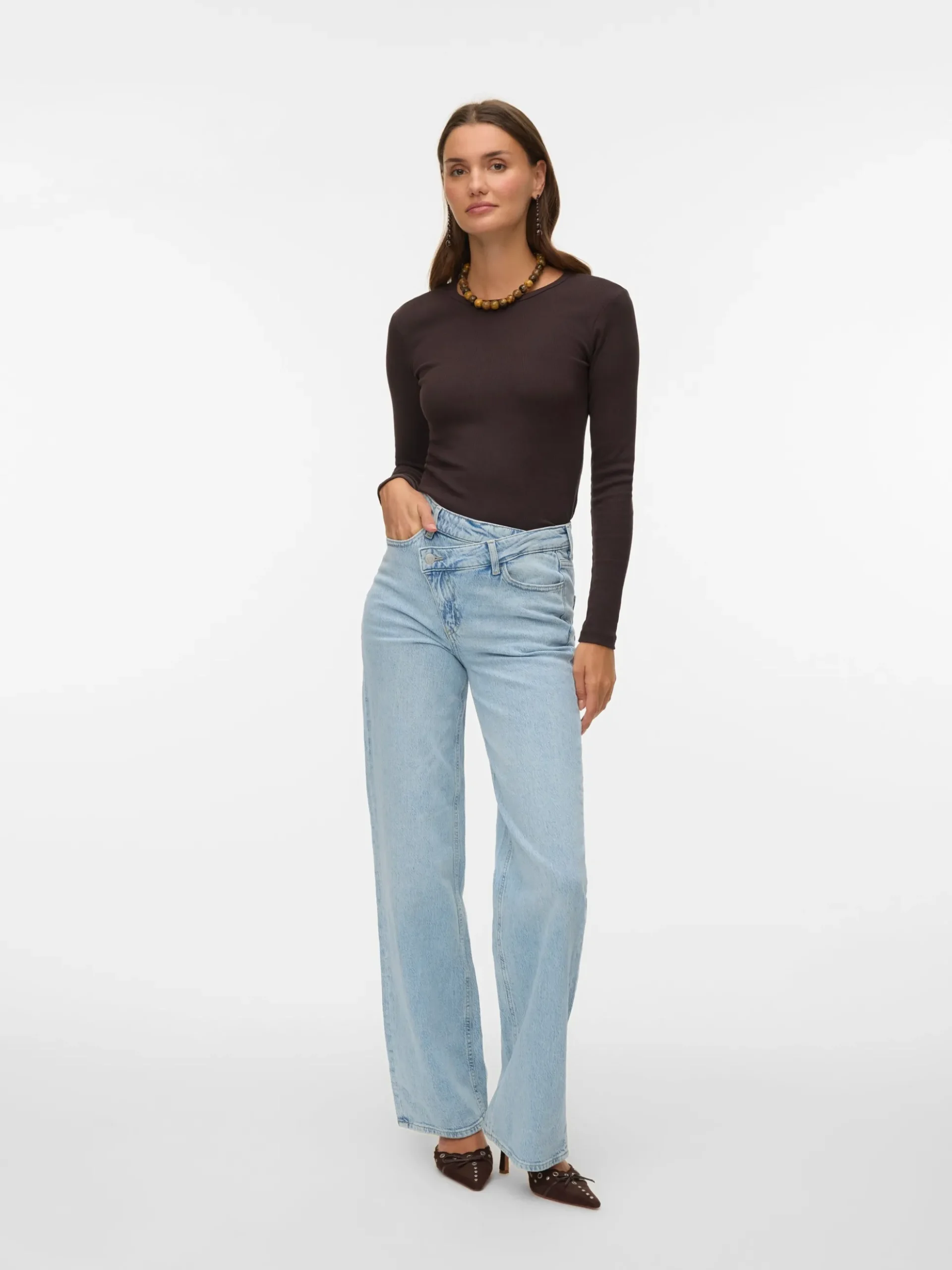 VMTESSA Hohe Taille Weiter Beinschnitt Jeans
