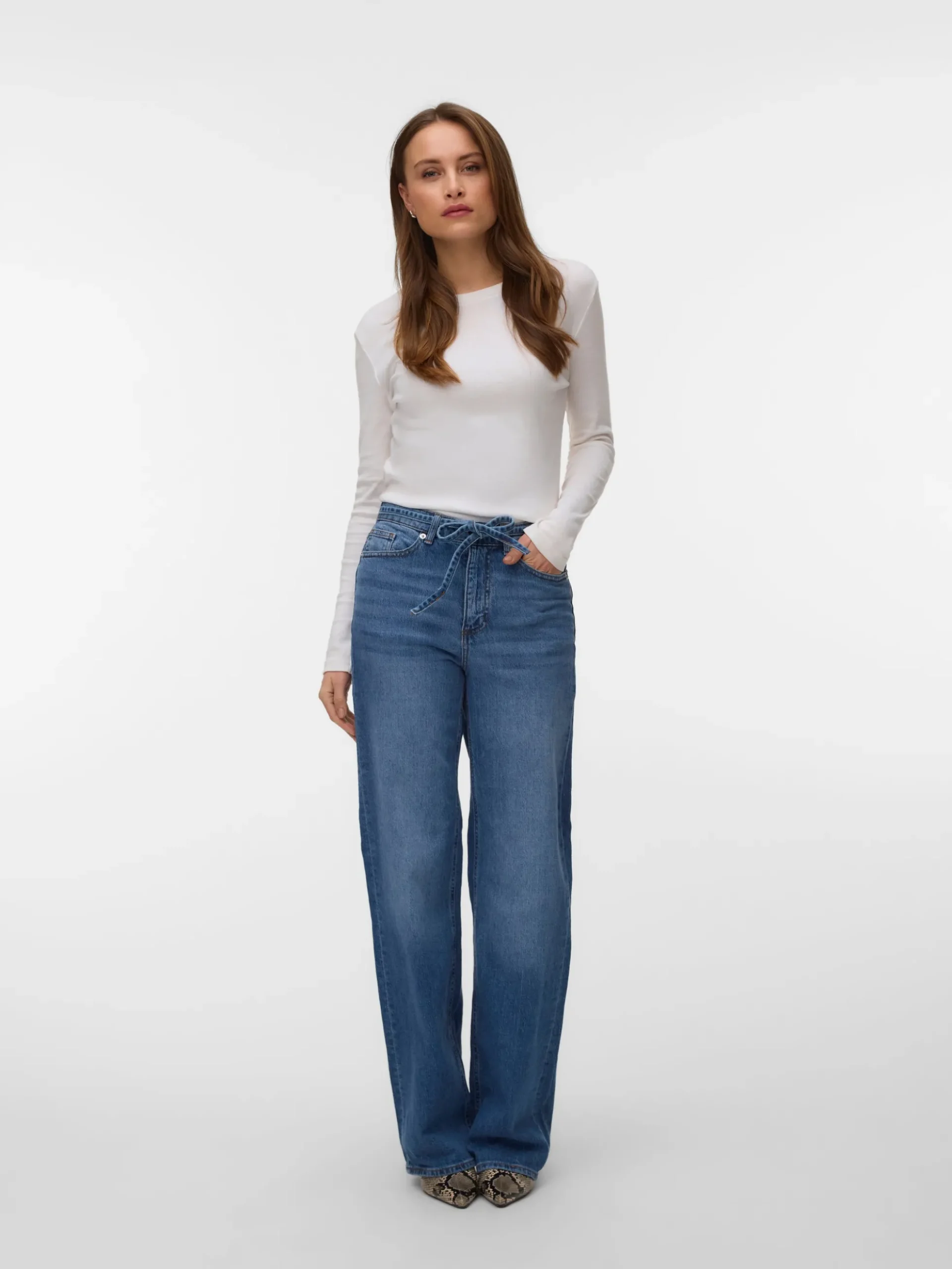 VMTESSA Hohe Taille Weiter Beinschnitt Jeans
