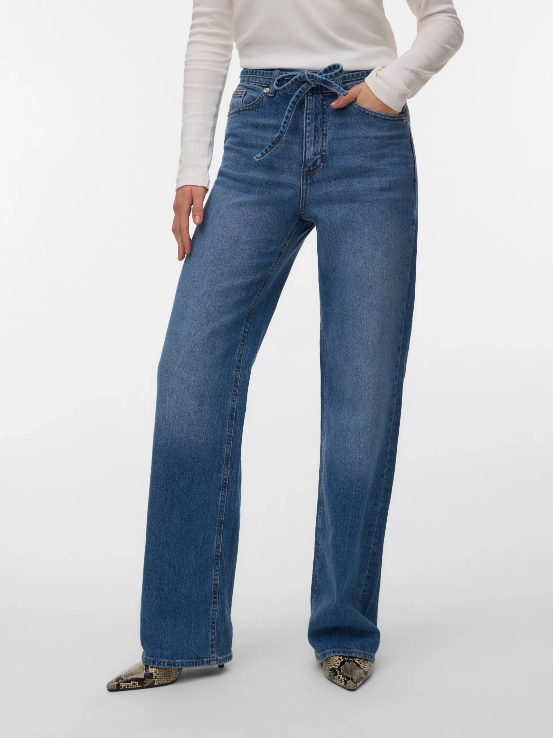 VMTESSA Hohe Taille Weiter Beinschnitt Jeans