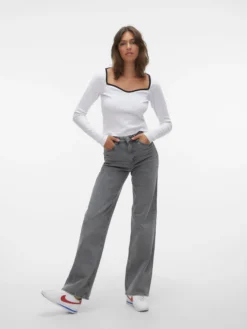 VMTESSA Hohe Taille Weiter Beinschnitt Jeans