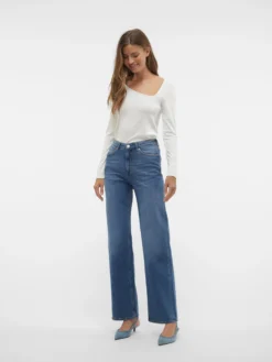 VMTESSA Hohe Taille Weiter Beinschnitt Jeans