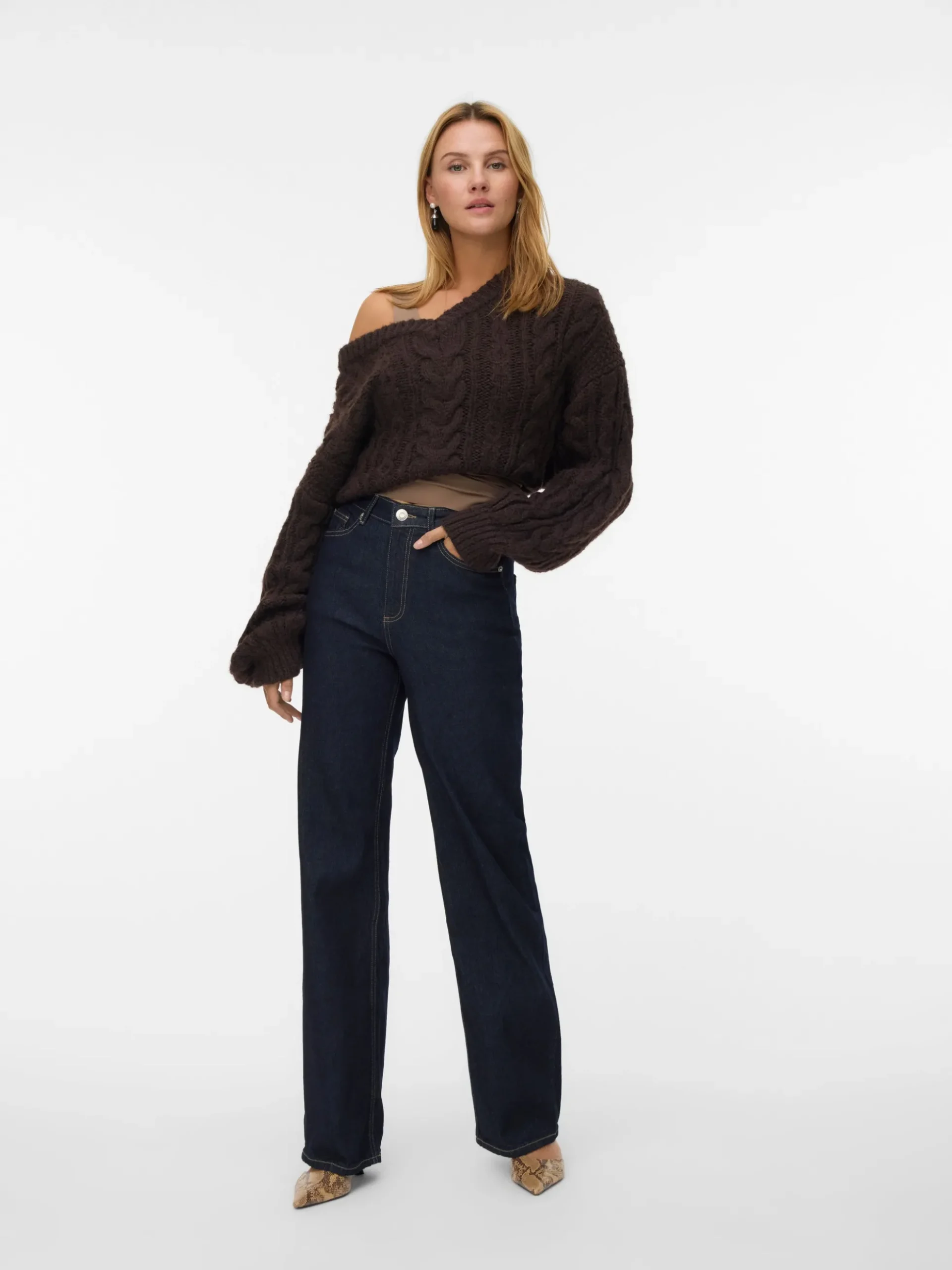 VMTESSA Hohe Taille Weiter Beinschnitt Jeans