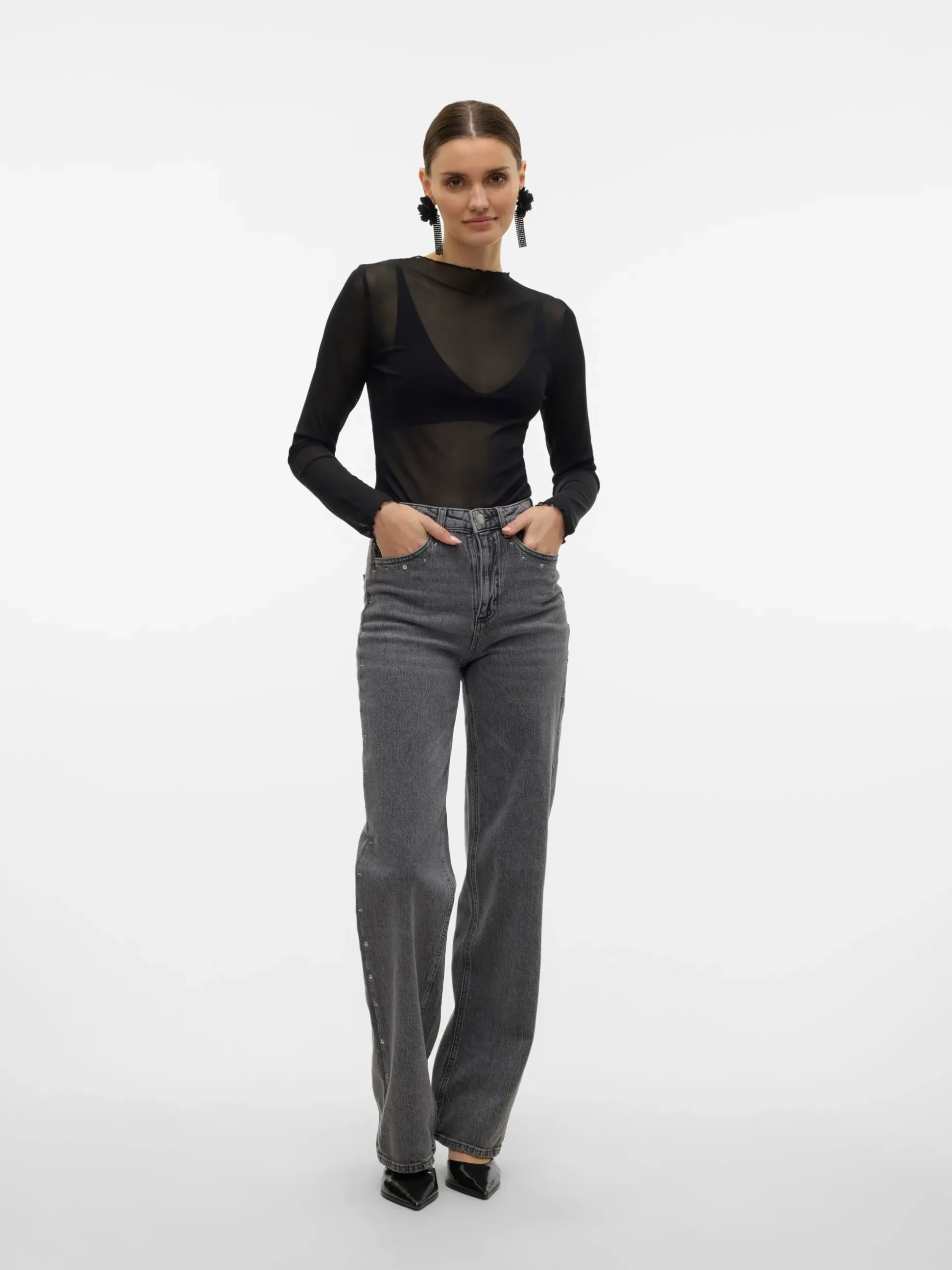 VMTESSA Hohe Taille Weiter Beinschnitt Jeans