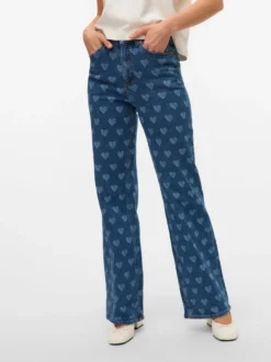 VMTESSA Hohe Taille Weiter Beinschnitt Jeans