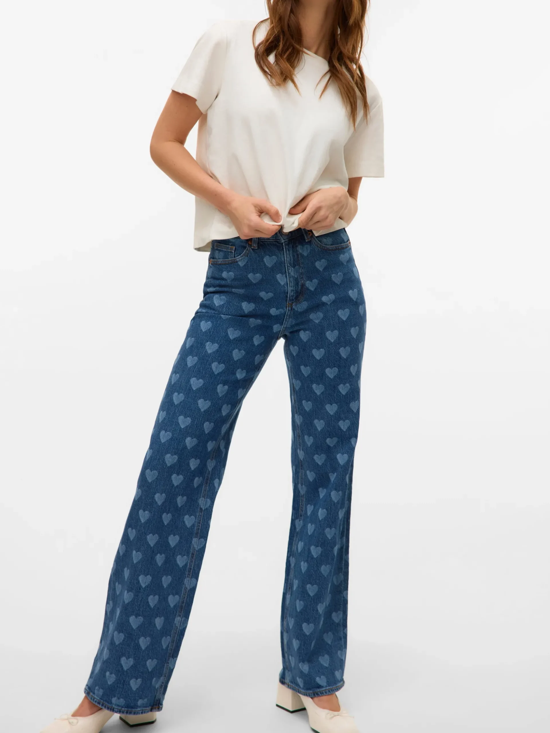 VMTESSA Hohe Taille Weiter Beinschnitt Jeans