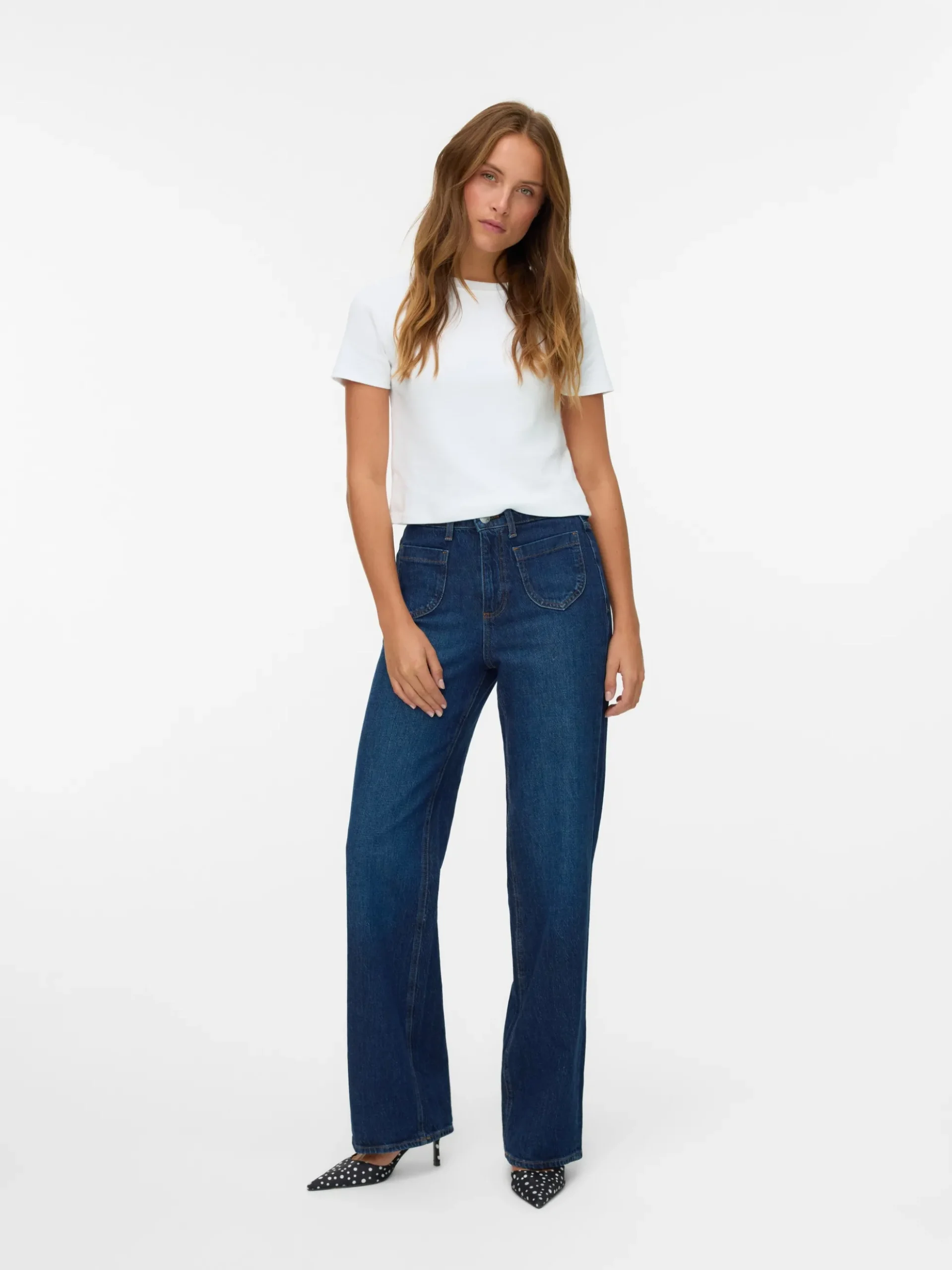 VMTESSA Hohe Taille Weiter Beinschnitt Jeans