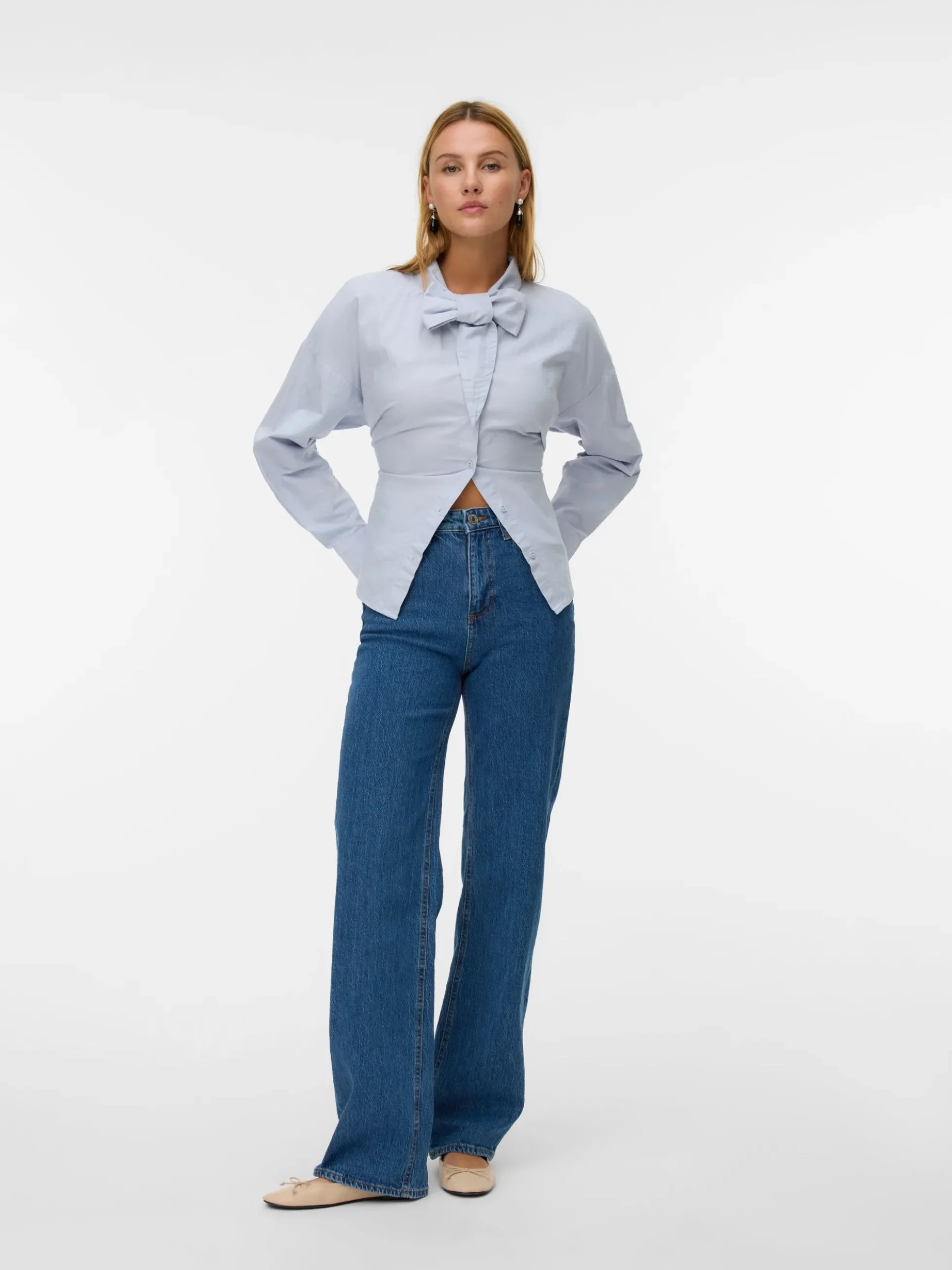 VMTESSA Hohe Taille Weit geschnitten Jeans