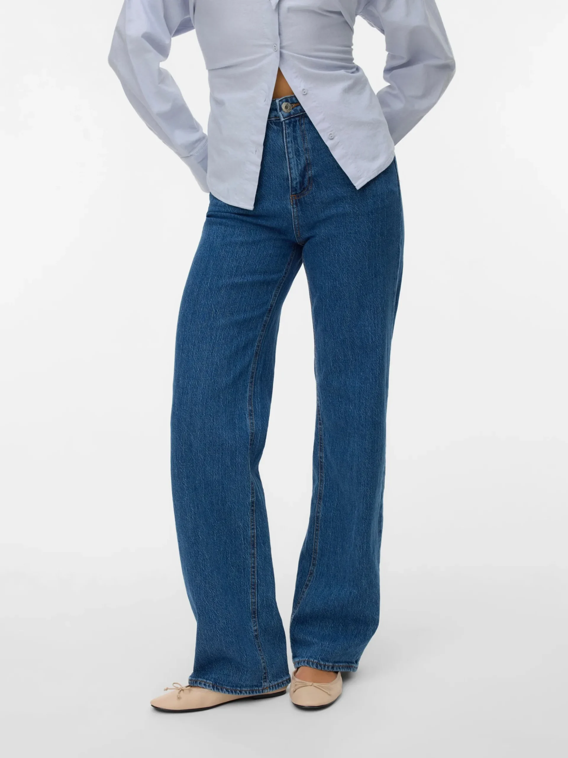 VMTESSA Hohe Taille Weit geschnitten Jeans