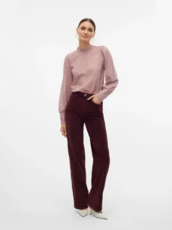 VMTESSA Hohe Taille Weit geschnitten CordJeans