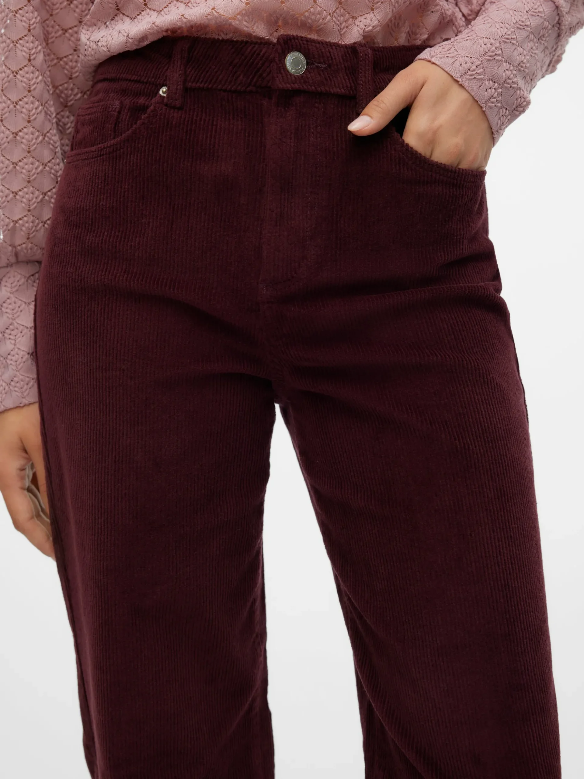 VMTESSA Hohe Taille Weit geschnitten CordJeans