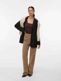 VMTESSA Hohe Taille Weit geschnitten CordJeans