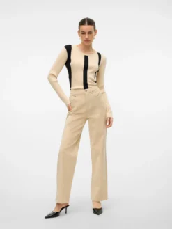 VMTESSA Hohe Taille Weit geschnitten CordJeans